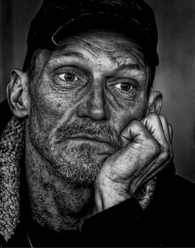 man, portrait, homeless